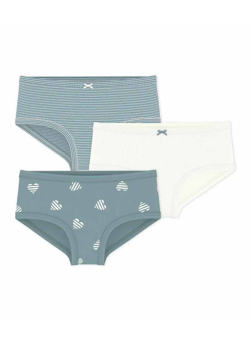 بيتي باتو Pack of children's high-waisted heart-print cotton pants